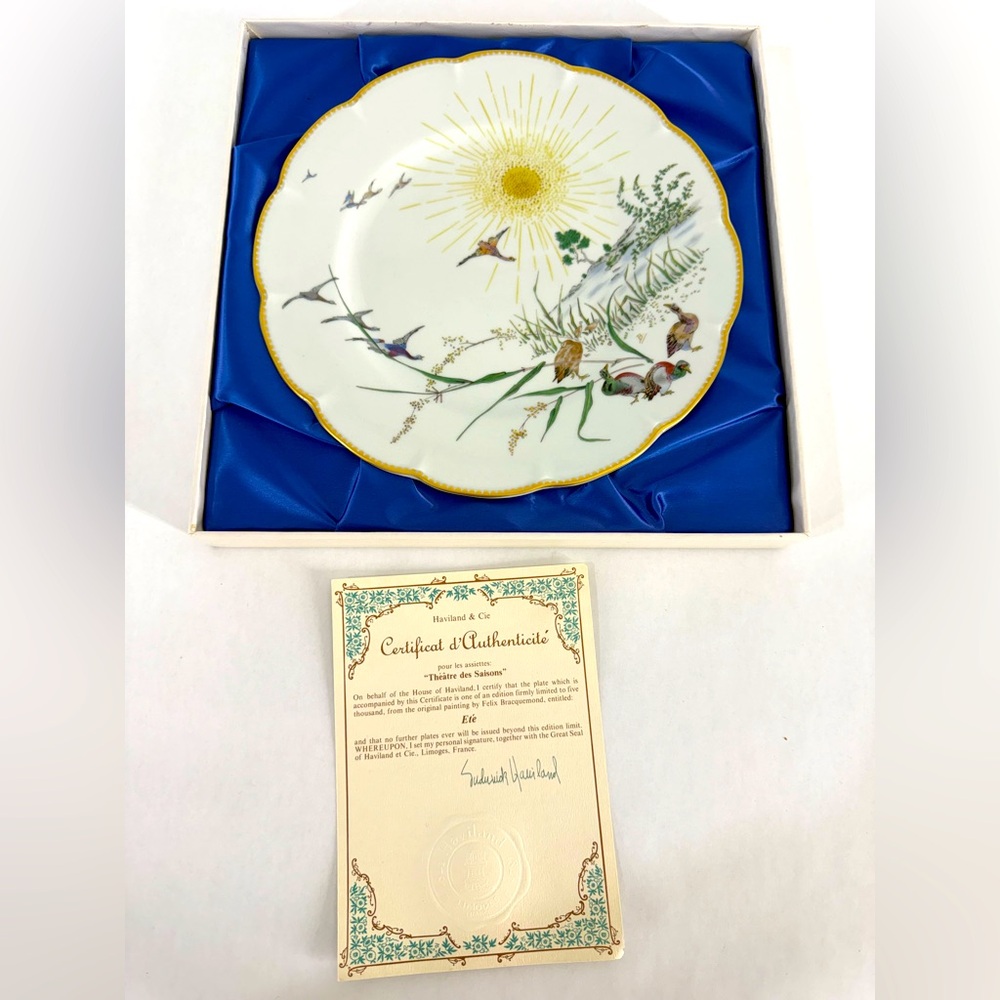 RARE VTG HAVILAND LIMOGES FIRST ED OF "THEATRE DES SAISONS" PLATE - SPRING